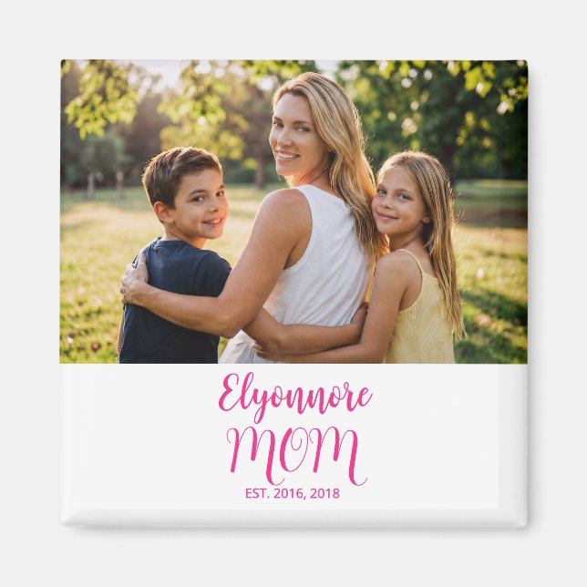 Íman A mamãe Estabeleceu o Nome do Script Rosa Foto  (Frente)