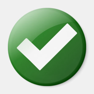 Íman A marca de verificação verde escreve o símbolo