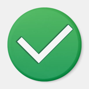 Íman A marca de verificação verde escreve o símbolo