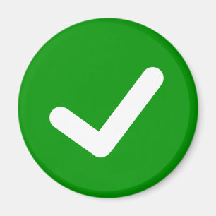 Íman A marca de verificação verde escreve o símbolo