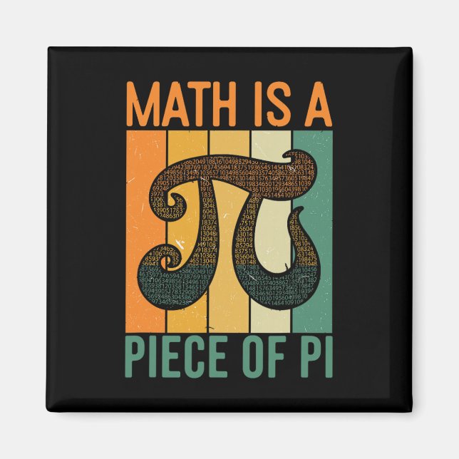 Íman A Matemática É Um Pedaço Do Pi Dia Do Pi Retro Pro (Frente)
