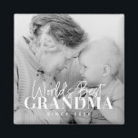 Íman A melhor avó do mundo desde 20XX Foto simples em c<br><div class="desc">Esta design simples e moderna é composta por tipografia serif e cursiva e adiciona uma foto personalizada</div>