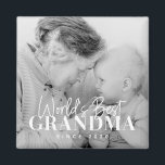 Íman A melhor avó do mundo desde 20XX Foto simples em c<br><div class="desc">Esta design simples e moderna é composta por tipografia serif e cursiva e adiciona uma foto personalizada</div>