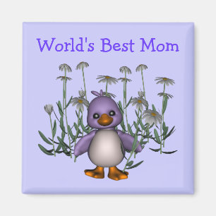 Íman A melhor mãe do Bird Cute Daisie Flower