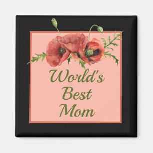 Íman A Melhor Mãe do Mundo Floral bonito 