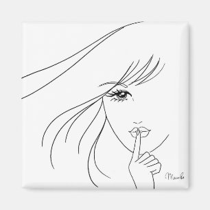 Íman A menina bonito diz shhh… o ímã