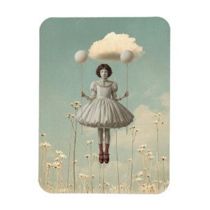 Íman A Menina & Sua Nuvem Arte de Conto Surrealista