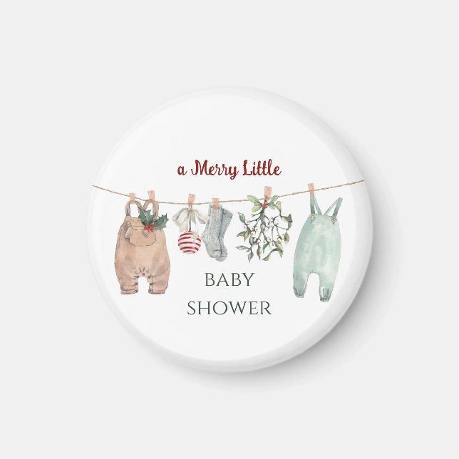 Íman A Merry Little Baby Shower Christmas Clothes (Frente)