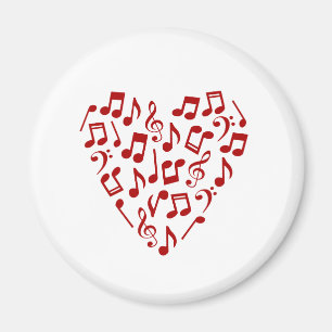 Íman A música nota o ímã do coração (vermelho)
