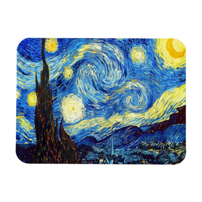 Íman A Noite Estrelada de Vincent van Gogh 1889 (Horizontal)