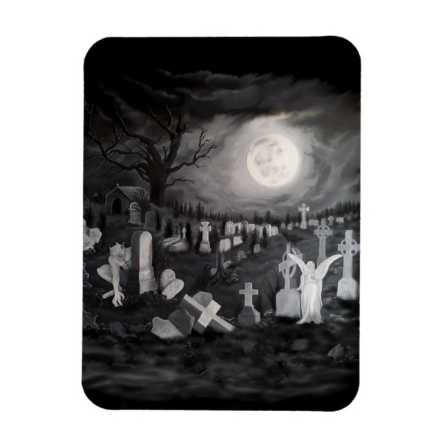 Íman À noite no cemitério - Anjo com o Diabo (Vertical)