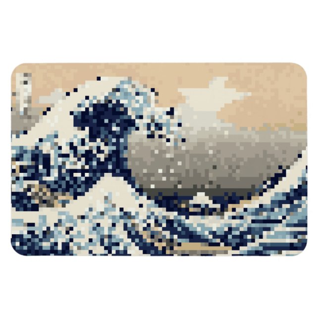 Íman A onda do Excelente de Kanagawa 8 Bit Pixel Art (Horizontal)