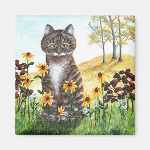 Íman A paisagem da queda do gato de gato malhado deixa
