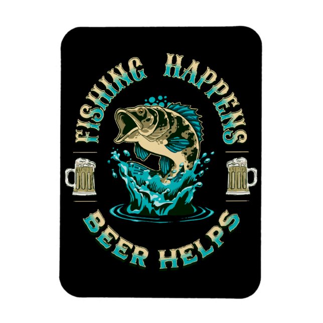 Íman A pesca acontece. A cerveja ajuda! (Vertical)
