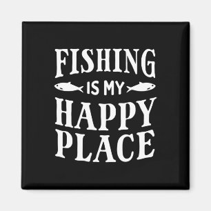 Íman A Pesca É Meu Lugar Feliz Pai Pescador Engraçado G