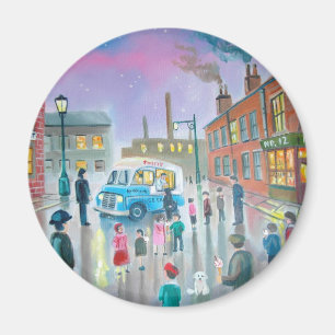 Íman A pintura a óleo da Sorvete Van