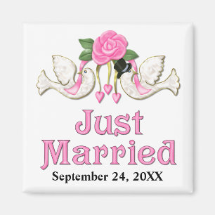 Íman A pomba & aumentou - t-shirt do recem casados