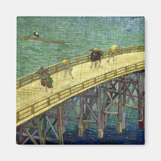 Íman A Ponte na Chuva (depois de Hiroshige) Van Gogh (Frente)