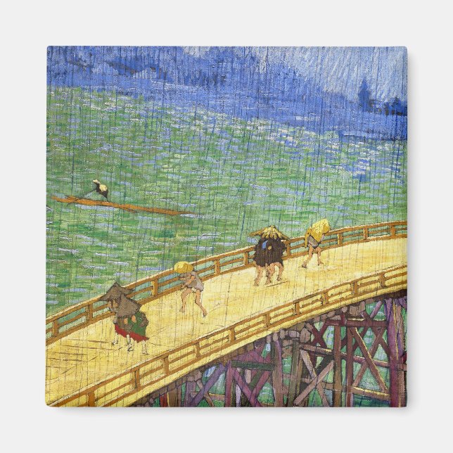 Íman A ponte na chuva Vincent van Gogh belas artes (Frente)