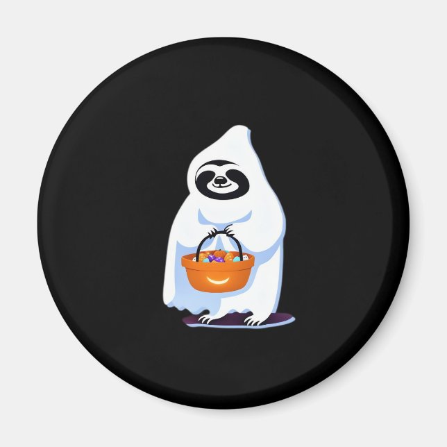 Íman A preguiça de Halloween vestida como um truque fan (Frente)