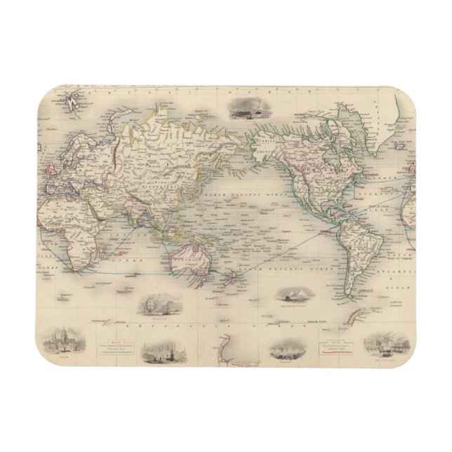 Íman A Projeção do Mundo em Mercador (Horizontal)