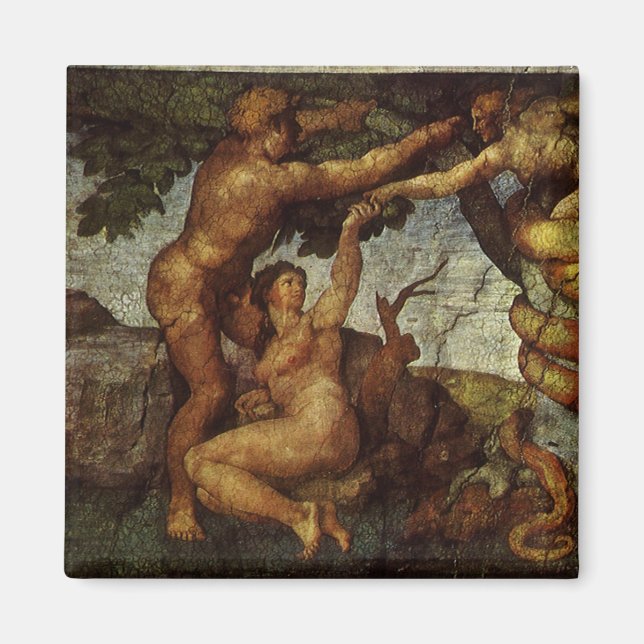 Íman A Queda e Expulsão de Michelangelo, Jardim do Éden (Frente)