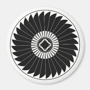 Íman A roda da pena, design da cerâmica de Mimbres