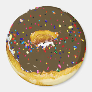 Íman A rosquinha do fosco do chocolate polvilha o ímã