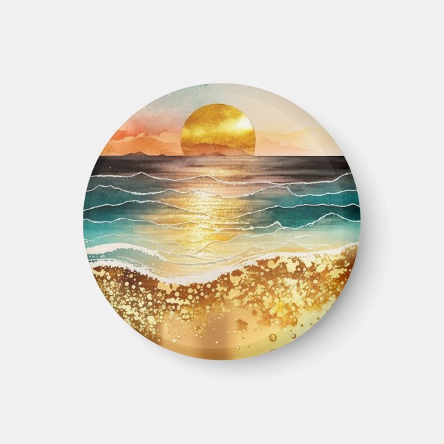 Íman A Série Praia Aquarela Design 3 (Frente)