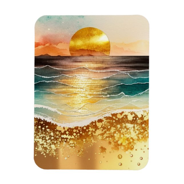 Íman A Série Praia Aquarela Design 3 (Vertical)