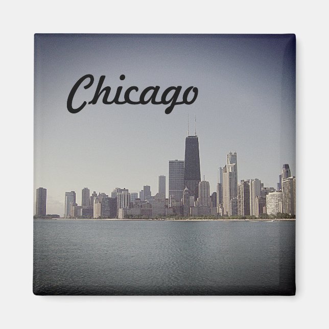 Íman A silhueta de Chicago com filtro de nevoa (Frente)
