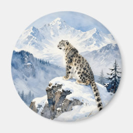 Íman A Snow Leopard on Snowy Peak