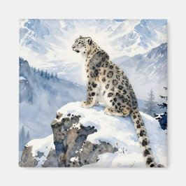 Íman A Snow Leopard on Snowy Peak