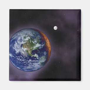 Íman A terra mostrada nas bordas exteriores