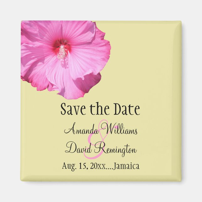 Íman A Tropical Save the Date (amarelo) (Frente)