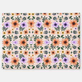 Íman A vibrant floral pattern features orange 