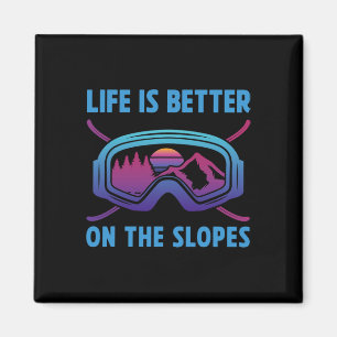 Íman A Vida Do Snowboard É Melhor No Slopes Retro Snowb