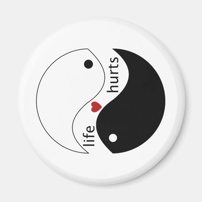 Íman A vida dói, coração, Forças Equilibradas Yin-Yang  (Frente)
