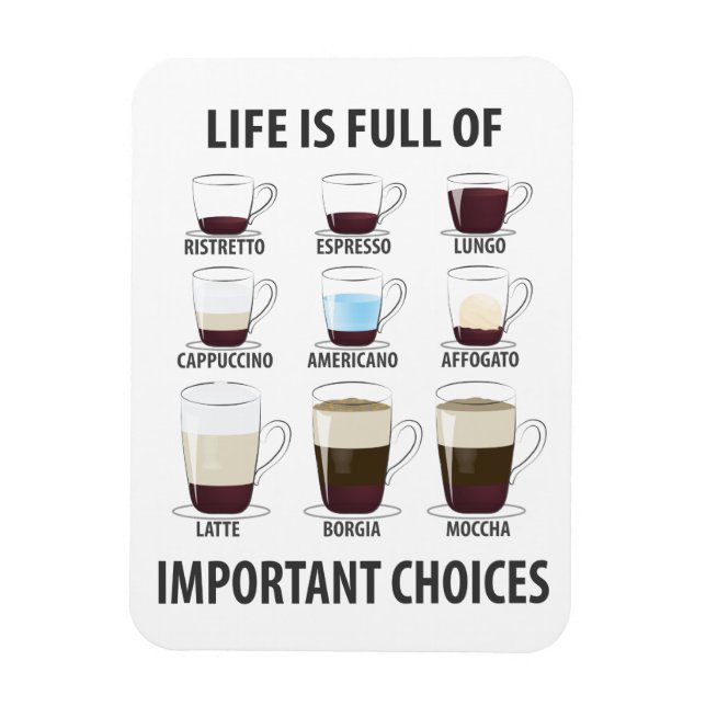 Íman A vida é Cheio de escolhas importantes - café engr (Vertical)