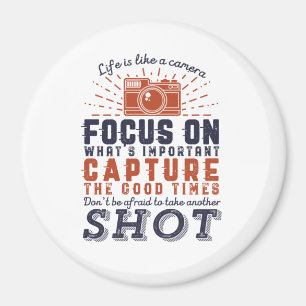 Íman A Vida É Como Uma Câmera Fotógrafa Citação