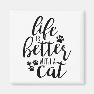 Íman A vida é melhor com as legendas de gatos bonitos
