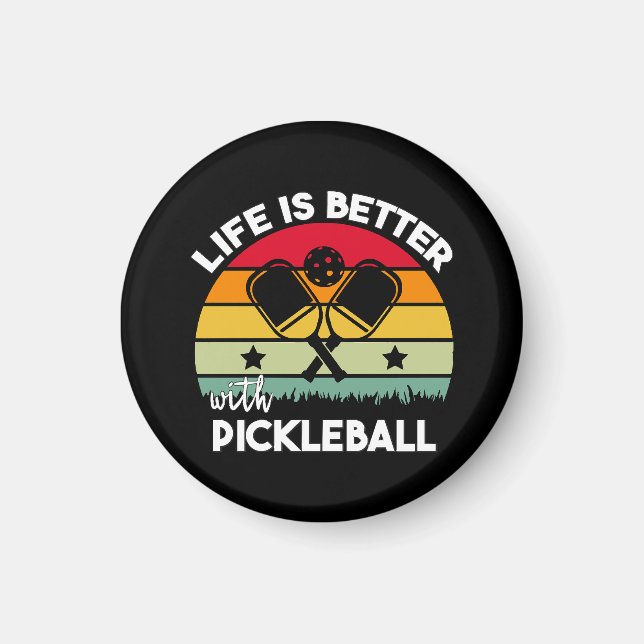 Íman A vida é melhor com Pickleball (Frente)