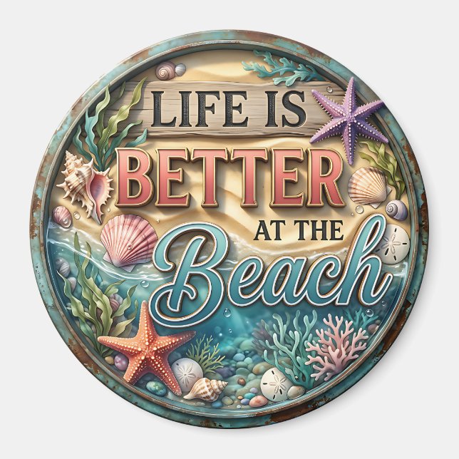 Íman A vida é melhor na praia (Frente)