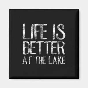 Íman A Vida É Melhor No Lago Camiseta Divertida De Camp