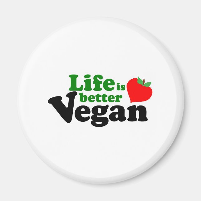 Íman A vida é melhor Vegan (Frente)