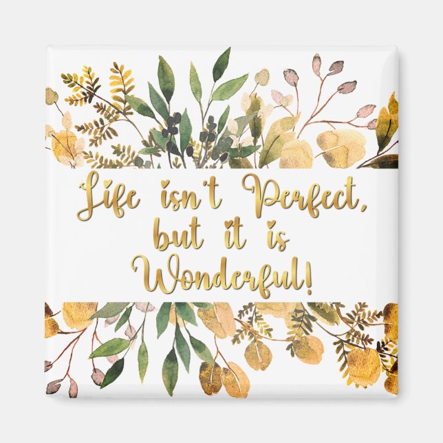 Íman A vida Inspiracional não é perfeita, mas maravilho (Frente)