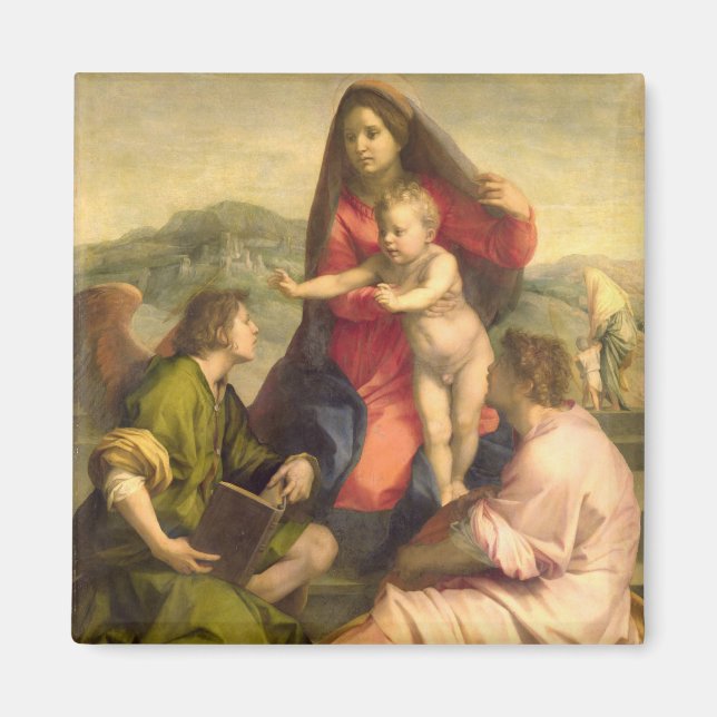 Íman A Virgem e a Criança com um Santo e um Anjo, c. (Frente)