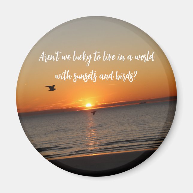Íman "A World With Sunsets and Birds" (Frente)