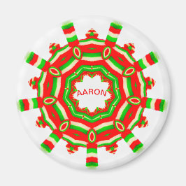 Íman AARON ~ Personalizado Roda de Natal Fractal ~