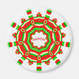 Íman AARON ~ Personalizado Roda de Natal Fractal ~